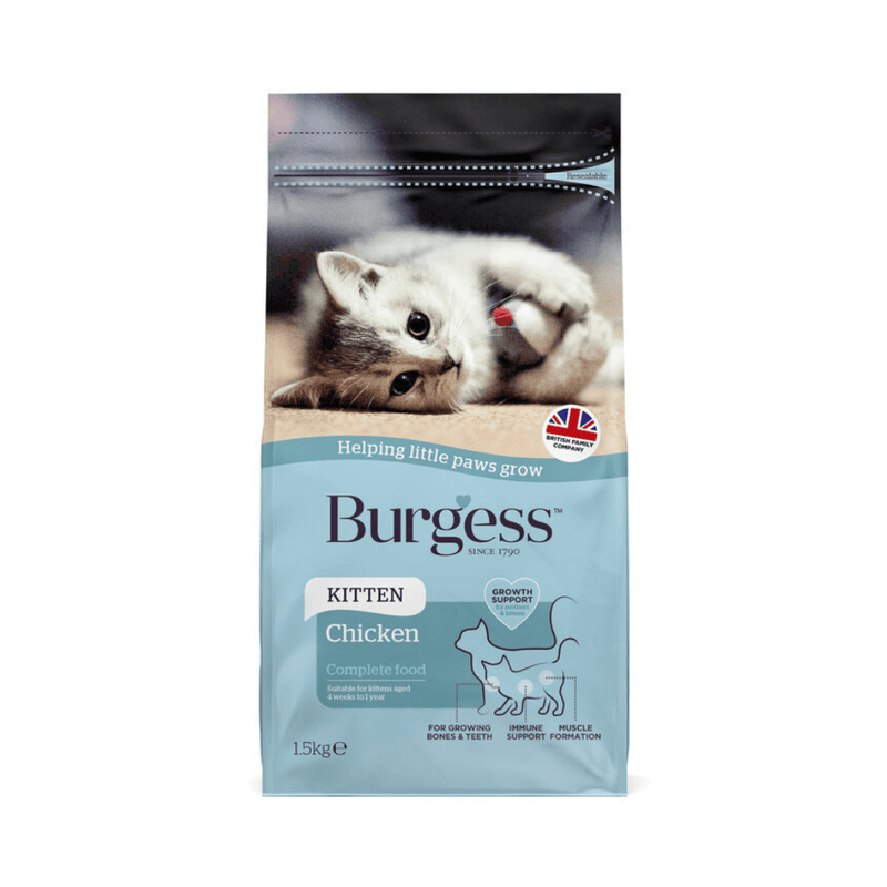 Burgess Kitten Chicken Dry Cat Food 1.5kg - Percys Pet Products