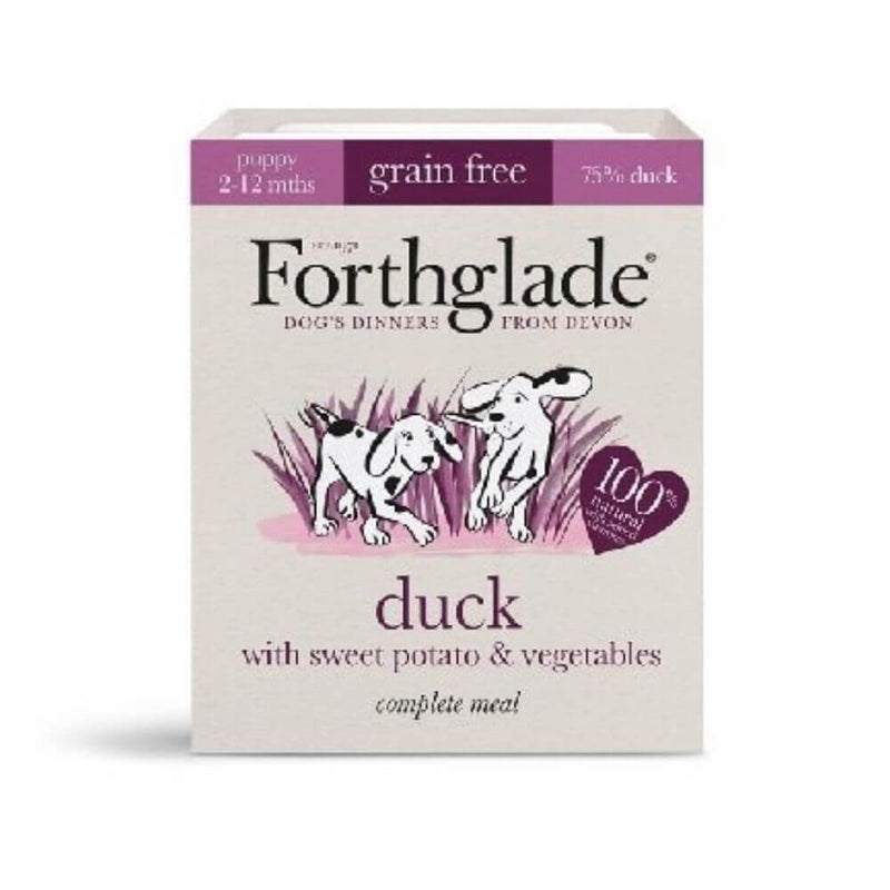 Forthglade Complete Grain Free Duck Puppy Food 18 x 395g - Percys Pet Products
