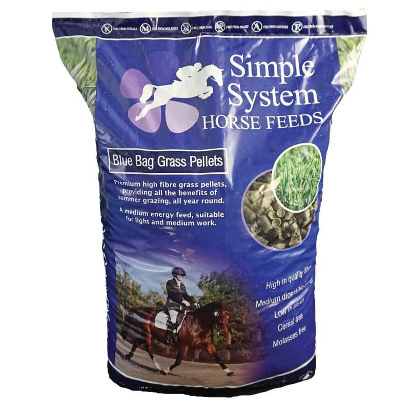 Simple System Blue Bag Grass Pellets 20kg - Percys Pet Products