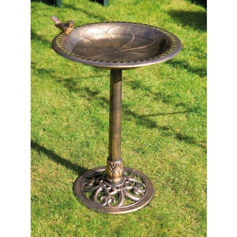 St Helens Ornamental Pedestal Bronze Bird Bath - Percys Pet Products