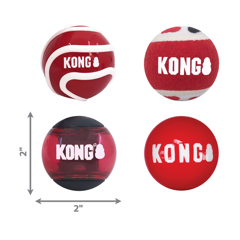 Buy KONG Signature Ball 4-Pack Dog Toy - Percys Pet Products