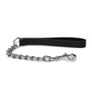 Ancol Classic Leather Extra Heavy Chain Lead Black 50cm | Percys Pet Products | Free UK Delivery