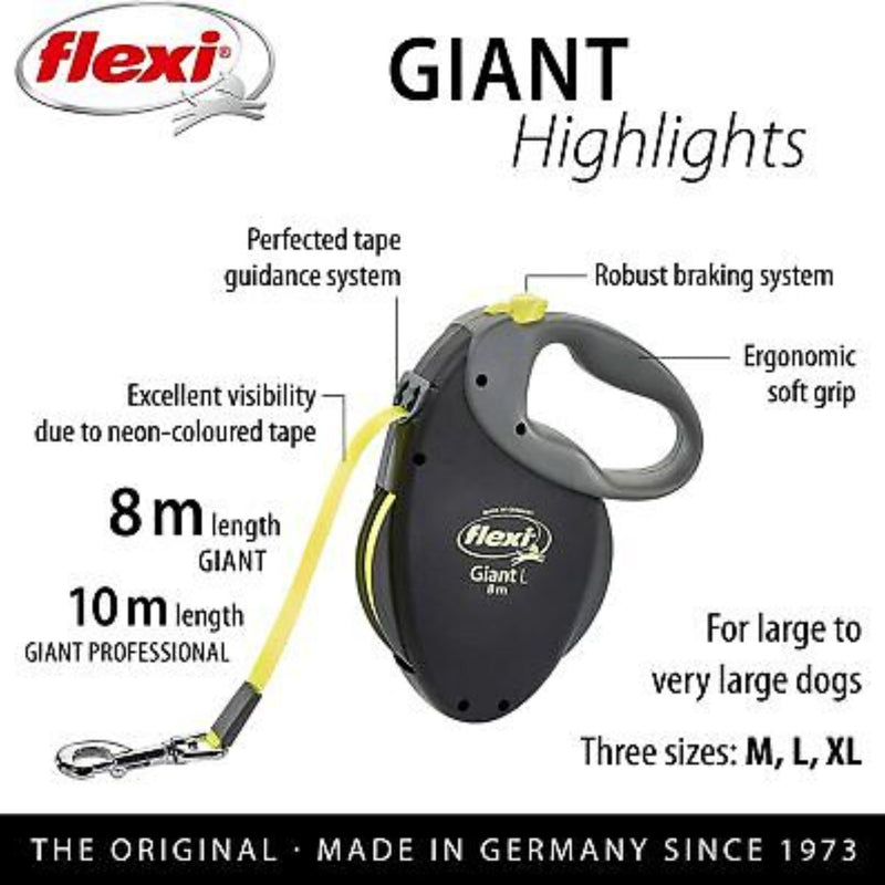 Flexi Giant Neon Retractable Tape Dog Lead - Percys Pet Products