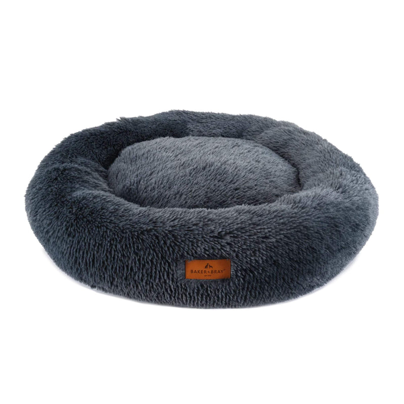 Baker & Bray Calming Donut Dog Bed - Dark Grey