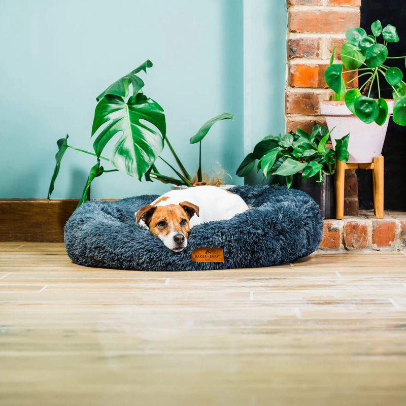 Baker & Bray Calming Donut Dog Bed - Dark Grey