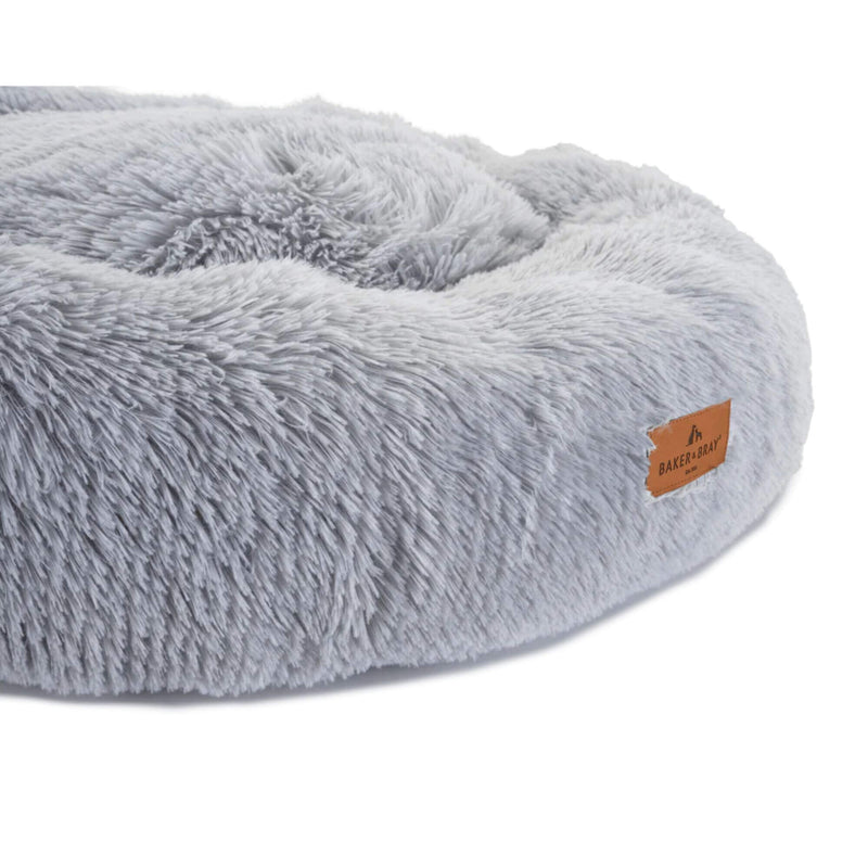 Baker & Bray Calming Donut Dog Bed - Light Grey