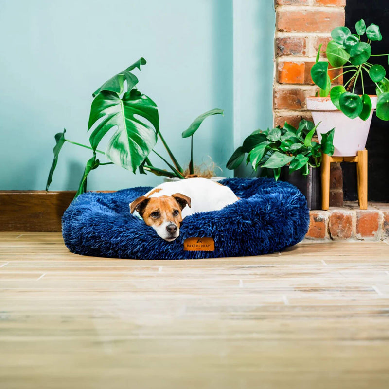 Baker & Bray Calming Donut Dog Bed - Navy Blue