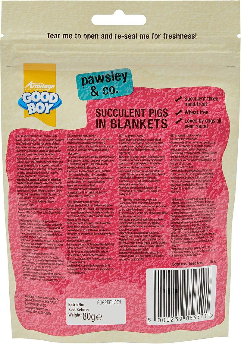 Good Boy Succulent Pigs In Blankets Dog Treats 10 x 80g | Percys Pet Products