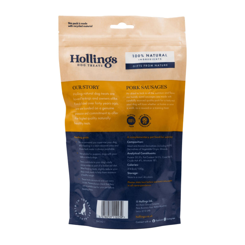 Hollings Dried Sausages Natural Dog Treats 5 x 1kg Packs - Percys Pet Products