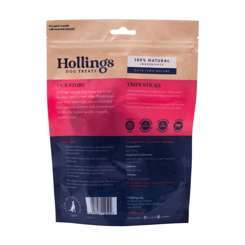 Hollings Tripe Sticks Natural Dog Treats 5 x 500g Packs - Percys Pet Products