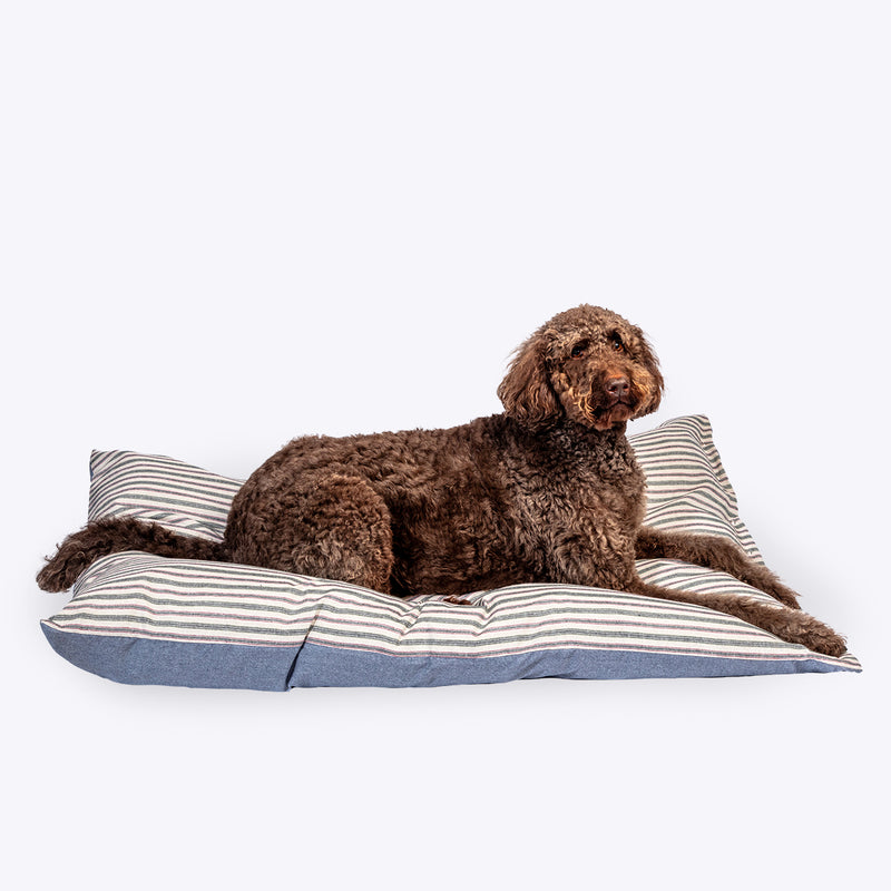 Danish Design Rustic Stripes Demin Deep Duvet Dog Bed - Percys Pet Products