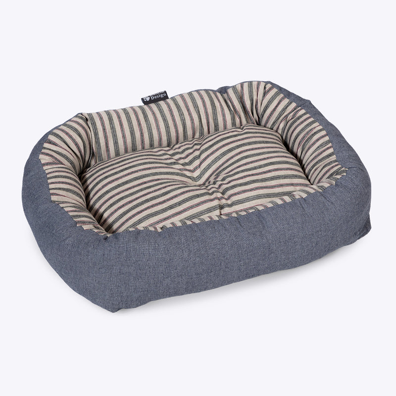 Danish Design Rustic Stripes Denim Snuggle Bed - Percys Pet Products