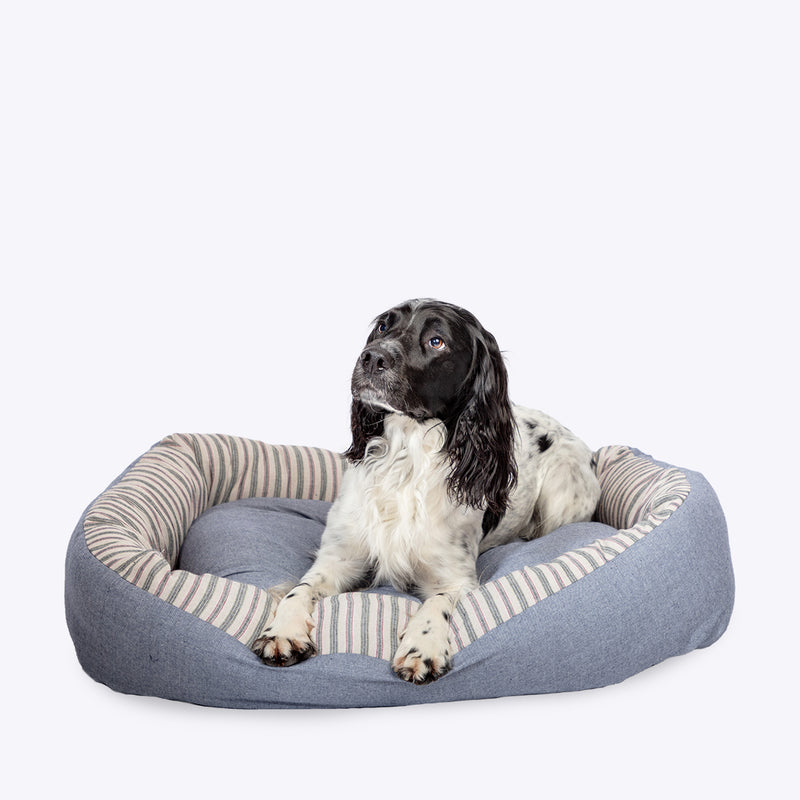 Danish Design Rustic Stripes Denim Snuggle Bed - Percys Pet Products