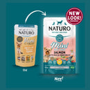 Naturo Adult Mini Salmon with Rice & Veg Pouches 150g x 8 - Percys Pet Products