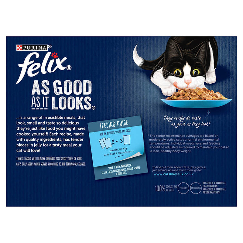 Felix Pouch As Good As It Looks Senior Fish in Jelly 48 x 100g - Percys Pet Products