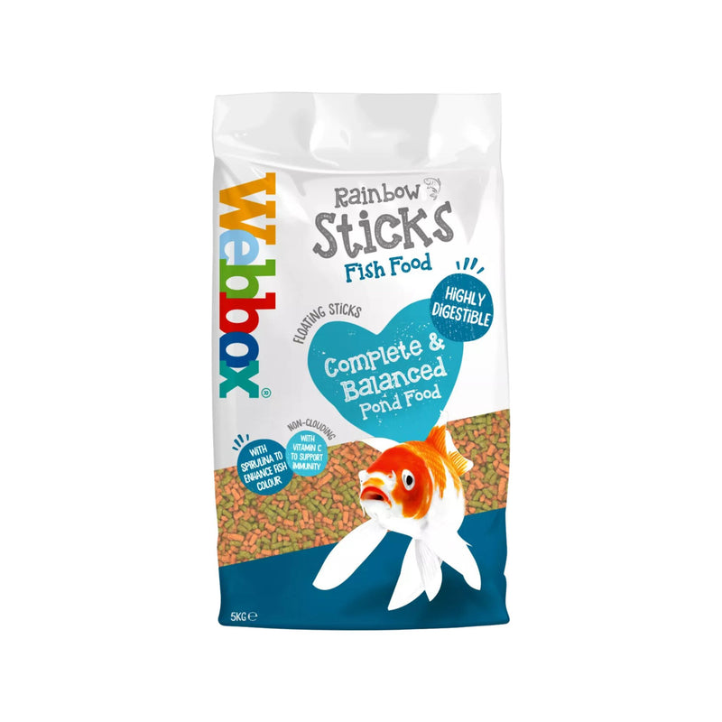 Webbox Fish Rainbow Pond Sticks 5kg - Percys Pet Products