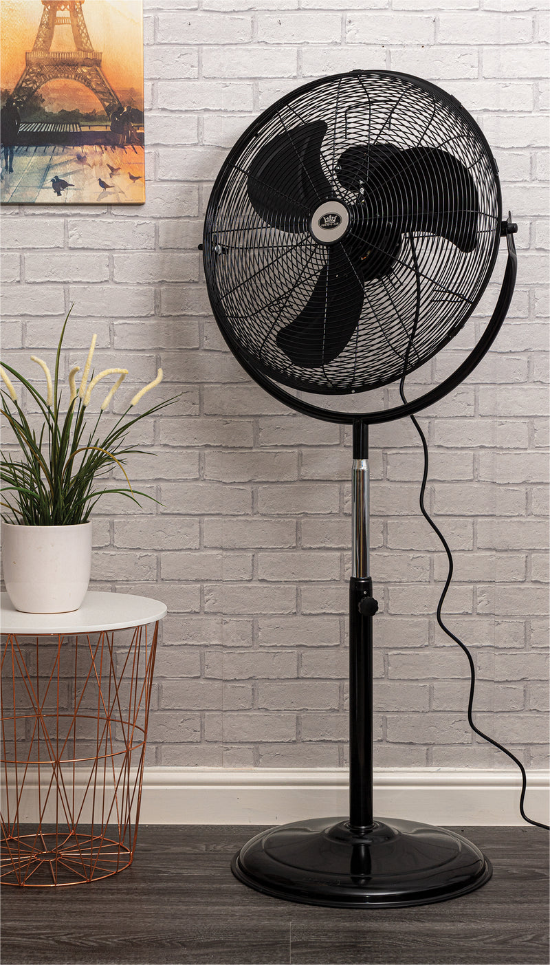 Prem-I-Air 120W 3 Speed 20-inch 360 Degree Pedestal Fan - Black/Silver - EH1864