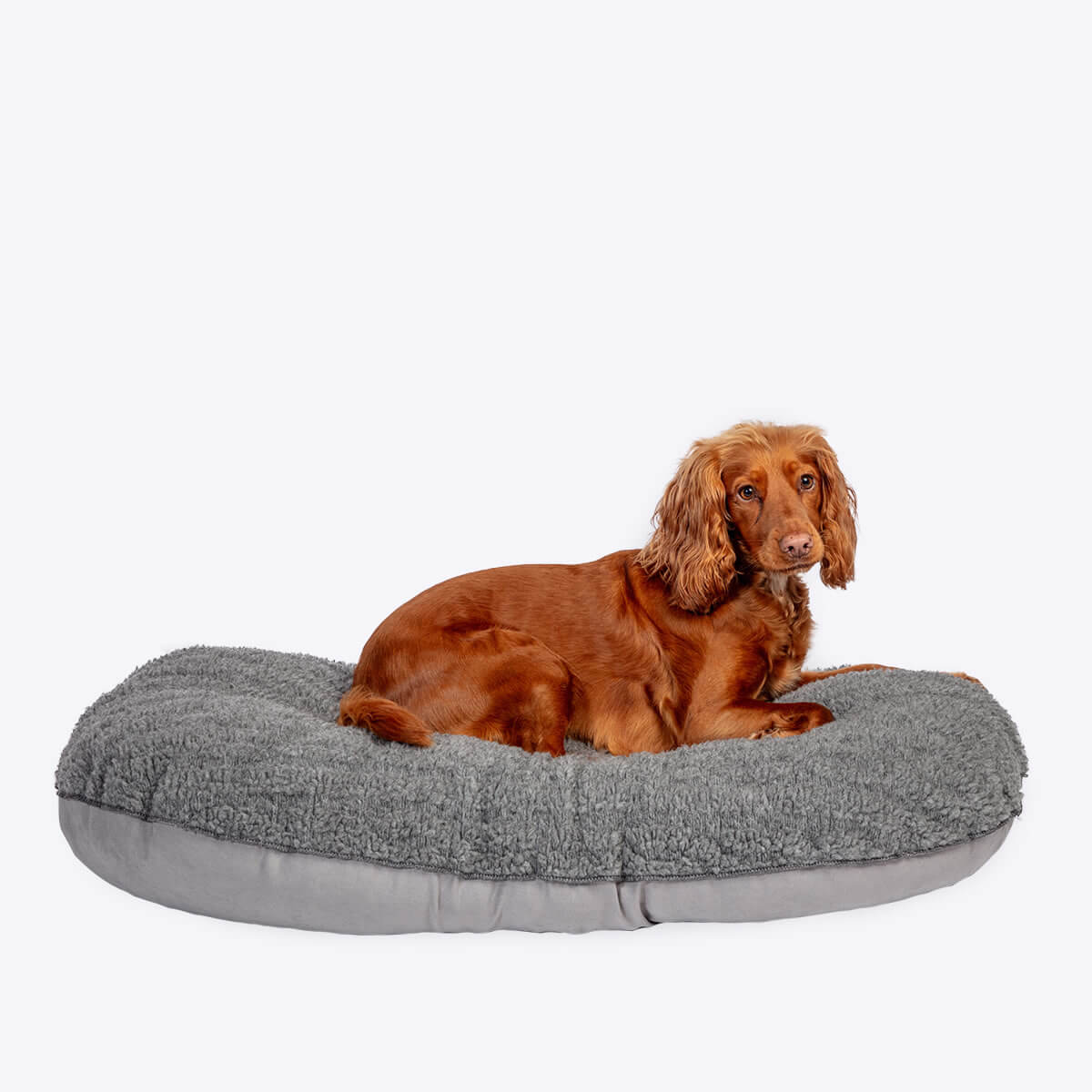 Danish Design Bobble Hundebett – Zinngrau, Maschinenwaschbar, Zopfmuster, Gesteppt, 89,9 Cm