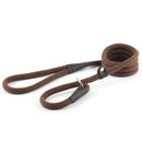 Ancol Deluxe Nylon Rope Slip Dog Lead - Brown - Percys Pet Products