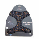 long paws funk the dog harness in gold black leopard