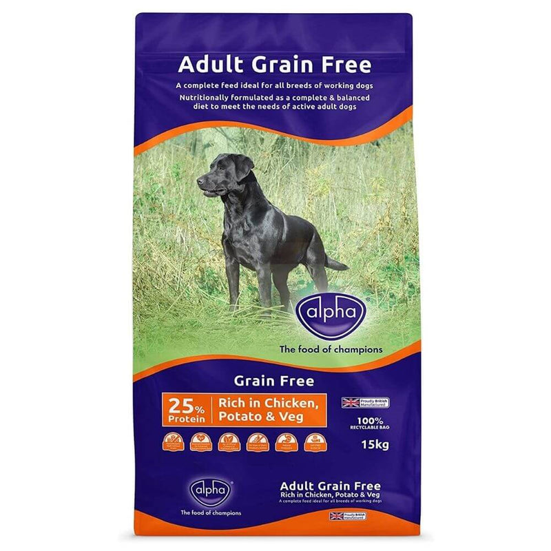 Alpha Adult Grain Free Chicken Dog Food 15kg - Percys Pet Products