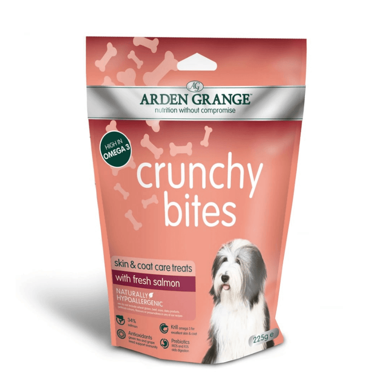 Arden Grange Crunchy Bites Salmon Dog Treats 225g - Percys Pet Products