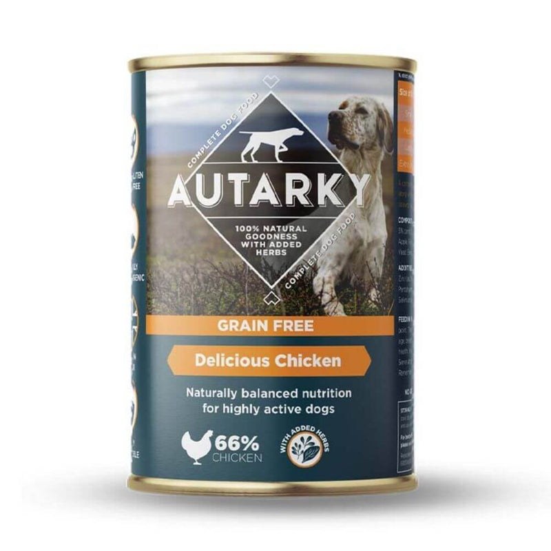Autarky Grain Free Delicious Chicken Complete Wet Dog Food 12 x 395g - Percys Pet Products