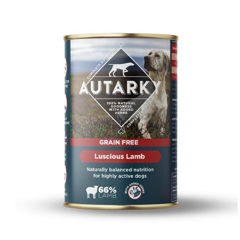 Autarky Grain Free Luscious Lamb Complete Wet Dog Food 12 x 395g - Percys Pet Products
