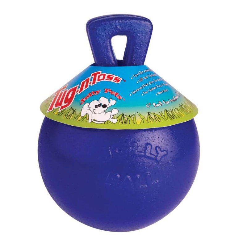 Battles Jolly Ball Tug-N-Toss Blue Dog Ball 15cm - Percys Pet Products