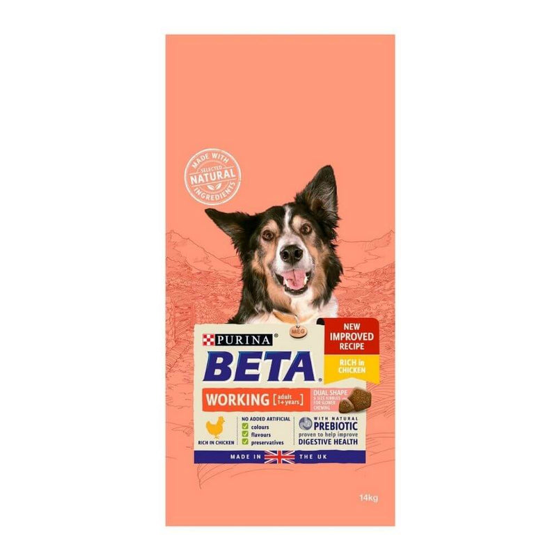 Beta Adult Working Dog Dry Food Chicken 14kg - Percys Pet Products