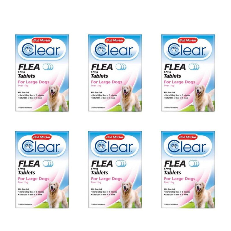 Bob Martin Clear Flea Tablets for Large Dogs x 6 - Percys Pet Products