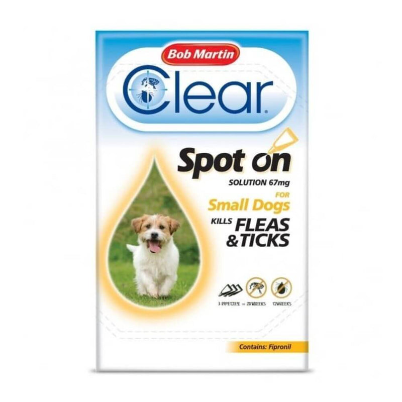 Bob Martin Clear Spot-On for Small Dogs 3 Pipettes x 6 - Percys Pet Products