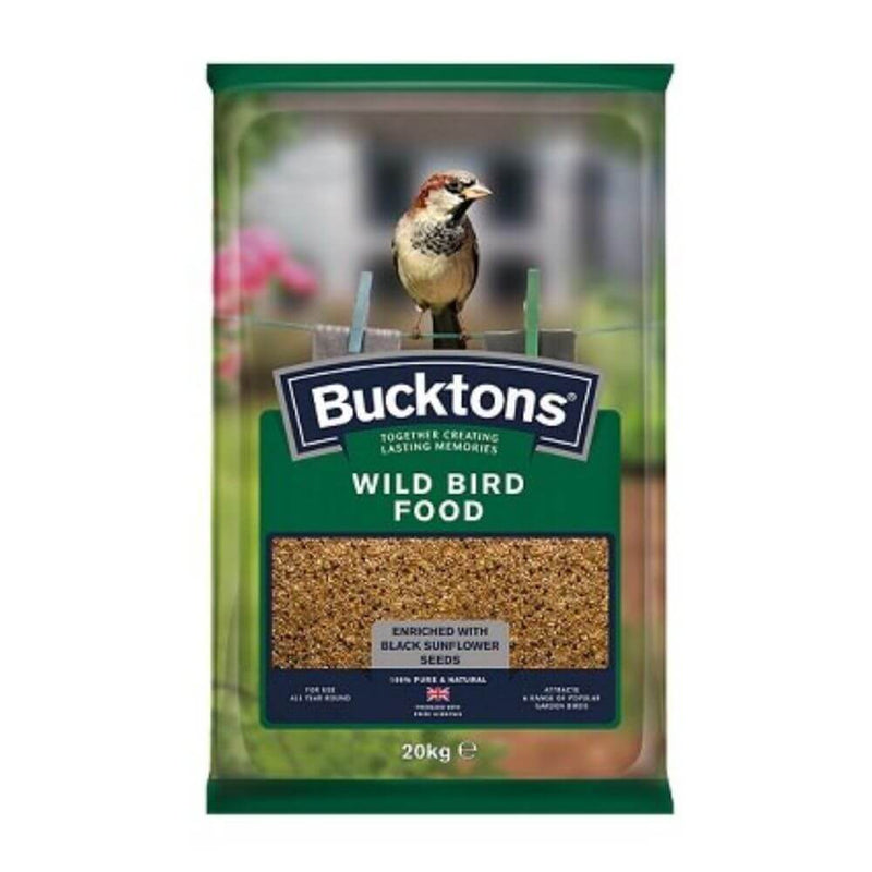Bucktons Wild Bird Food with Black Sunflower Seeds 20kg - Percys Pet Products