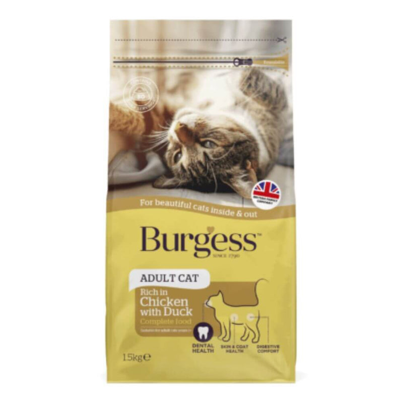 Burgess Chicken & Duck Adult Dry Cat Food - Percys Pet Products
