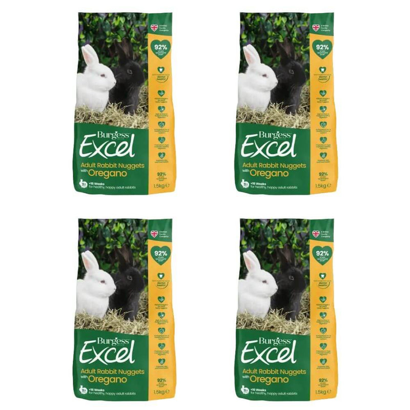 Burgess Excel Adult Rabbit Nuggets with Oregano 4 x 1.5kg - Percys Pet Products