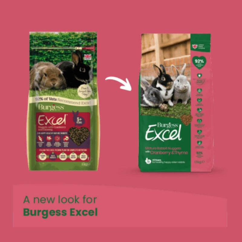 Burgess Excel Mature Rabbit Nuggets with Cranberry & Thyme 4 x 1.5kg - Percys Pet Products