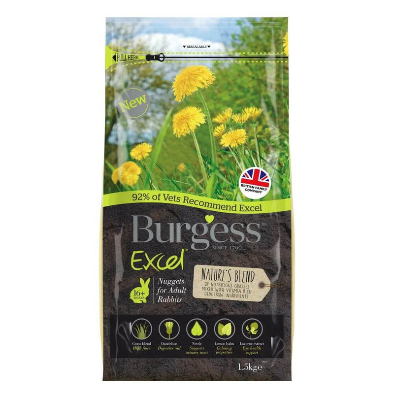 Burgess Excel Natures Blend Nuggets for Rabbits 1.5kg - Percys Pet Products