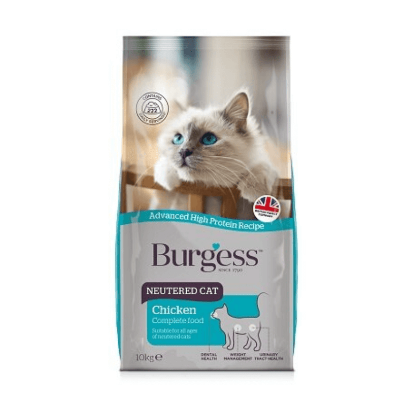 Burgess Neutered Cat Dry Food Chicken - Percys Pet Products