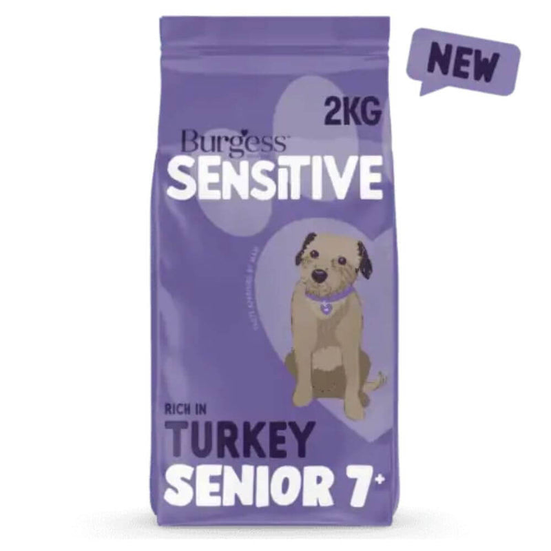 Burgess Sensitive Senior 7+ Dog Food with Turkey 12.5kg - Percys Pet Products