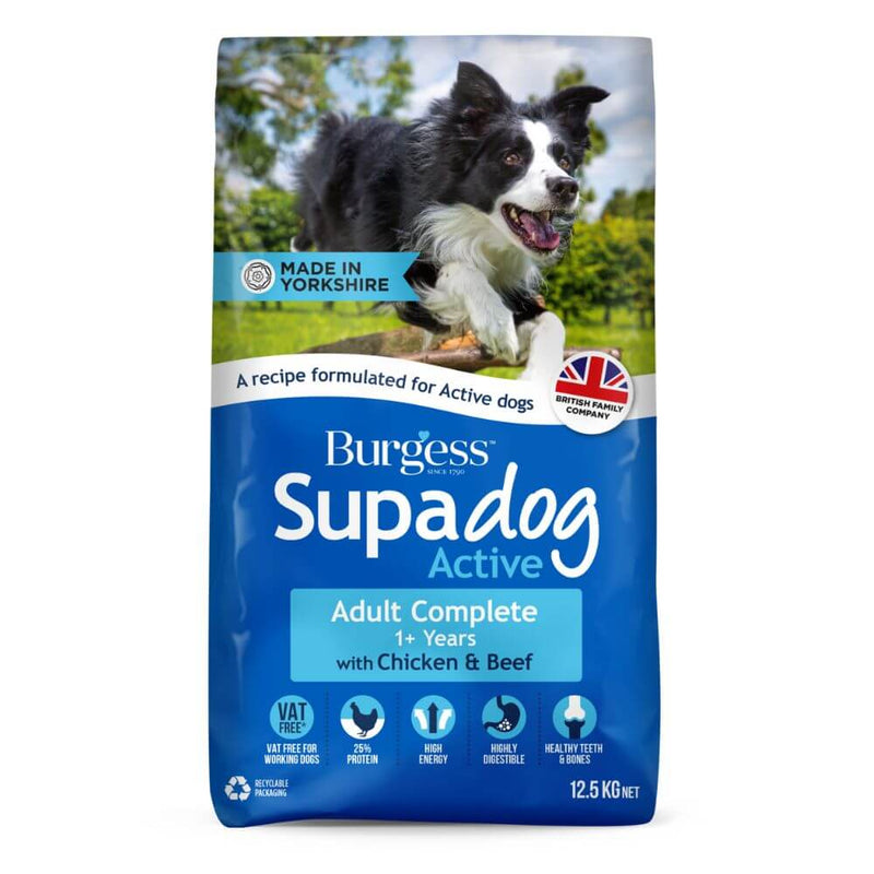 Burgess Supadog Active Dog Food with Chicken & Beef 12.5kg - Percys Pet Products