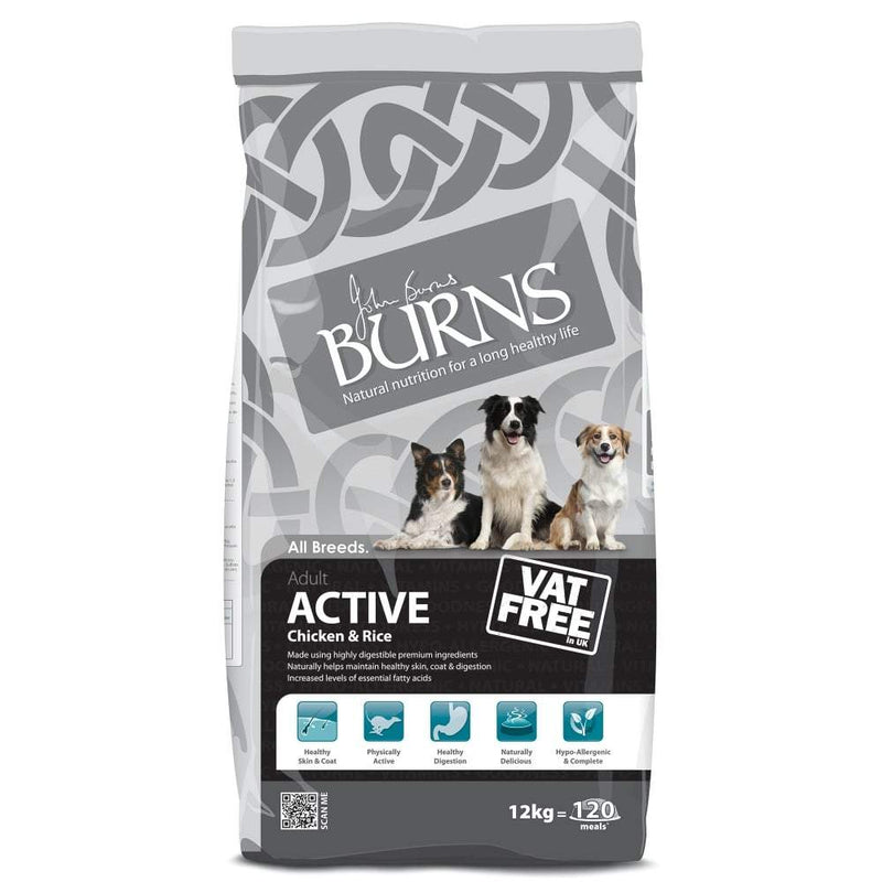 Burns Active Working with Chicken & Rice - 12kg - Percys Pet Products