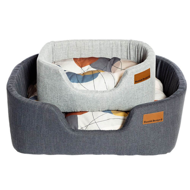Danish Design Colour Block Silver Lux Slumber Dog Bed - Percys Pet Products