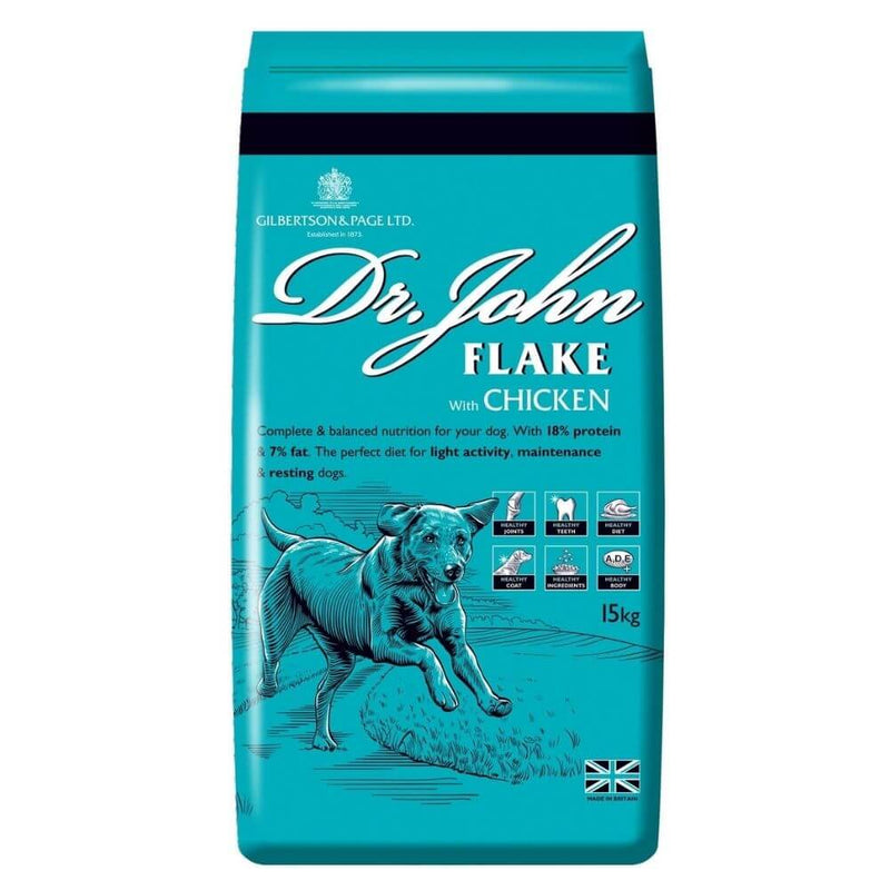Dr John Complete Dry Dog Food Flake with Chicken 15kg - Percys Pet Products