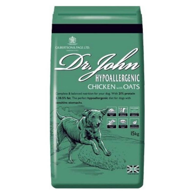 Dr. John Hypoallergenic Chicken with Oats Dog Food 15kg - Percys Pet Products