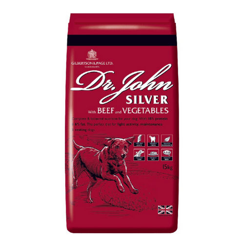 Dr John Silver Dry Dog Food with Beef - 15kg - Percys Pet Products