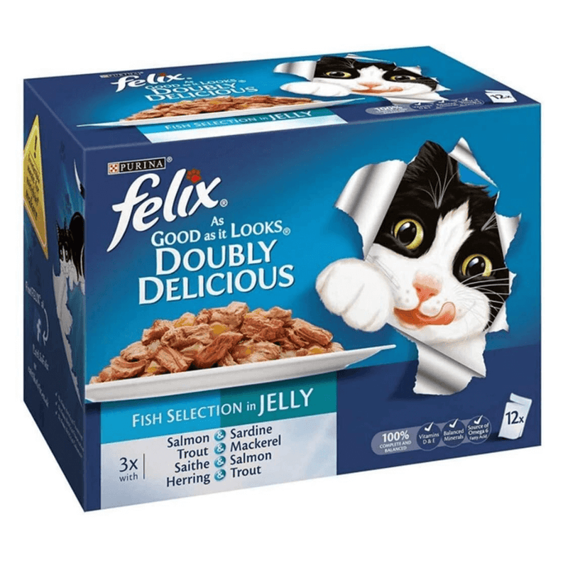 Felix Pouch As Good As It Looks Doubly Delicious Fish in Jelly 48 x 100g - Percys Pet Products