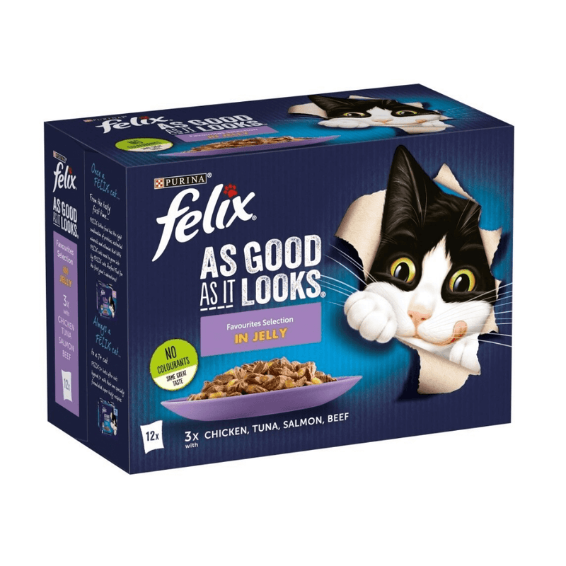 Felix Pouch As Good As It Looks Favourites in Jelly 48 x 100g - Percys Pet Products