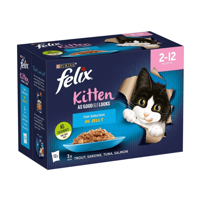 Felix Pouch As Good As It Looks Kitten Fish in Jelly 48 x 100g - Percys Pet Products