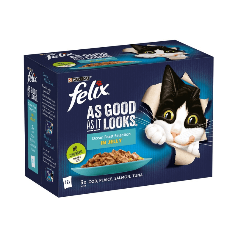 Felix Pouch As Good As It Looks Ocean Feasts in Jelly 48 x 100g - Percys Pet Products