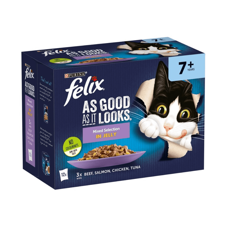 Felix Pouch As Good As It Looks Senior Mixed Selection in Jelly 48 x 100g - Percys Pet Products